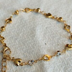 Gold plated Heart Charm Bracelet